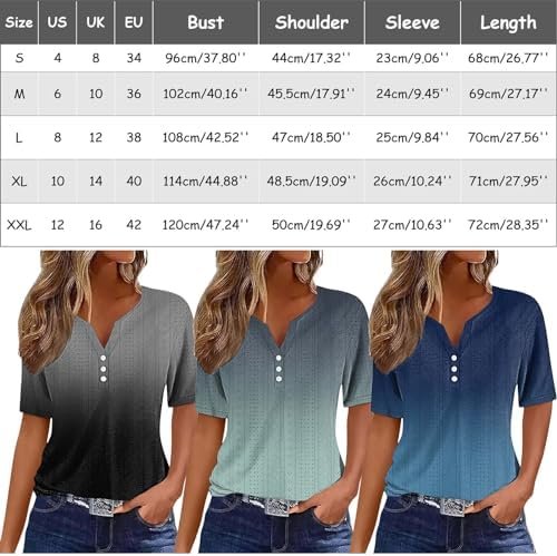 Women Casual Button Shirt Loose and Comfortable Eyelet Short Sleeve V Neck Top Chiffon Womens Blouse